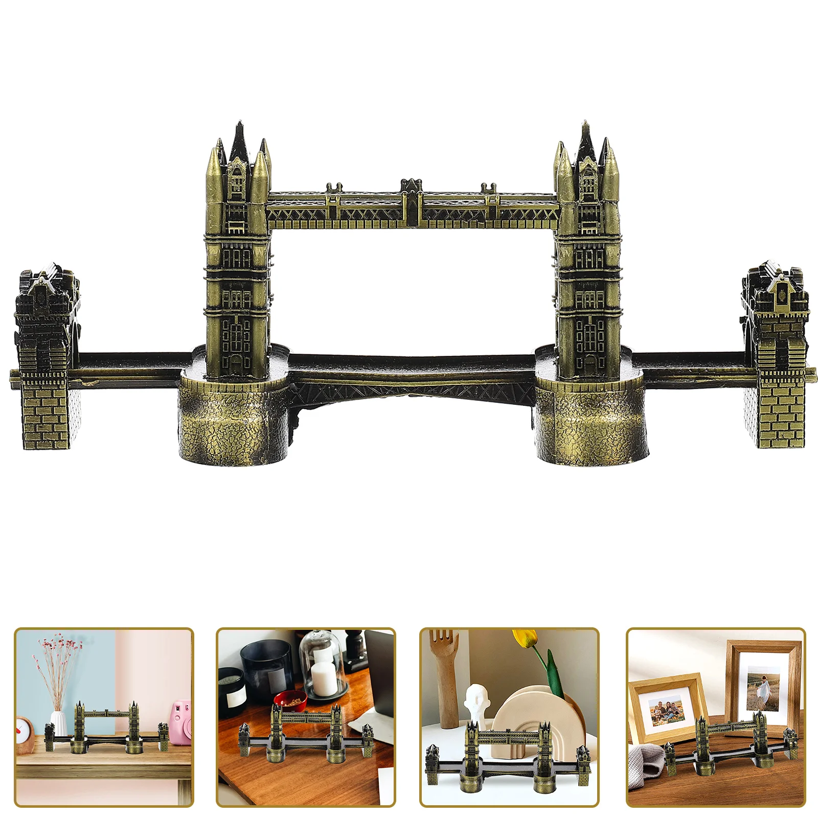 

Alloy Bridge Model Desktop Decorative Architectural Model Art Craft Statue Bridge Model Craft Building Souvenir Memorial