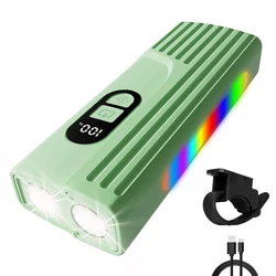 Ultra - Bright LED Bike Headlight - USB Rechargeable, Waterproof, Handlebar Light (C - Green)