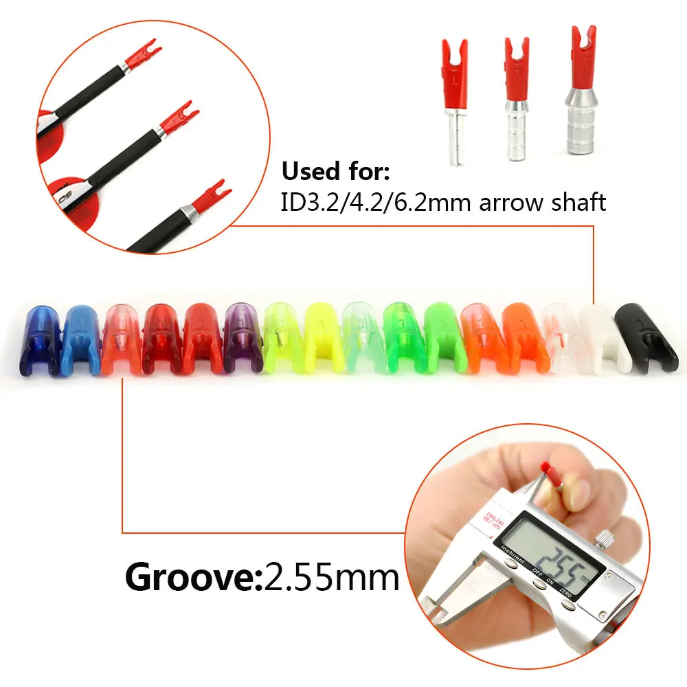 50pcs High Quality Plastic Arrow Pin Nocks Size S/L For ID4.2mm ID6.2mm ID3.2mm DIY Arrow Archery Accessory 4