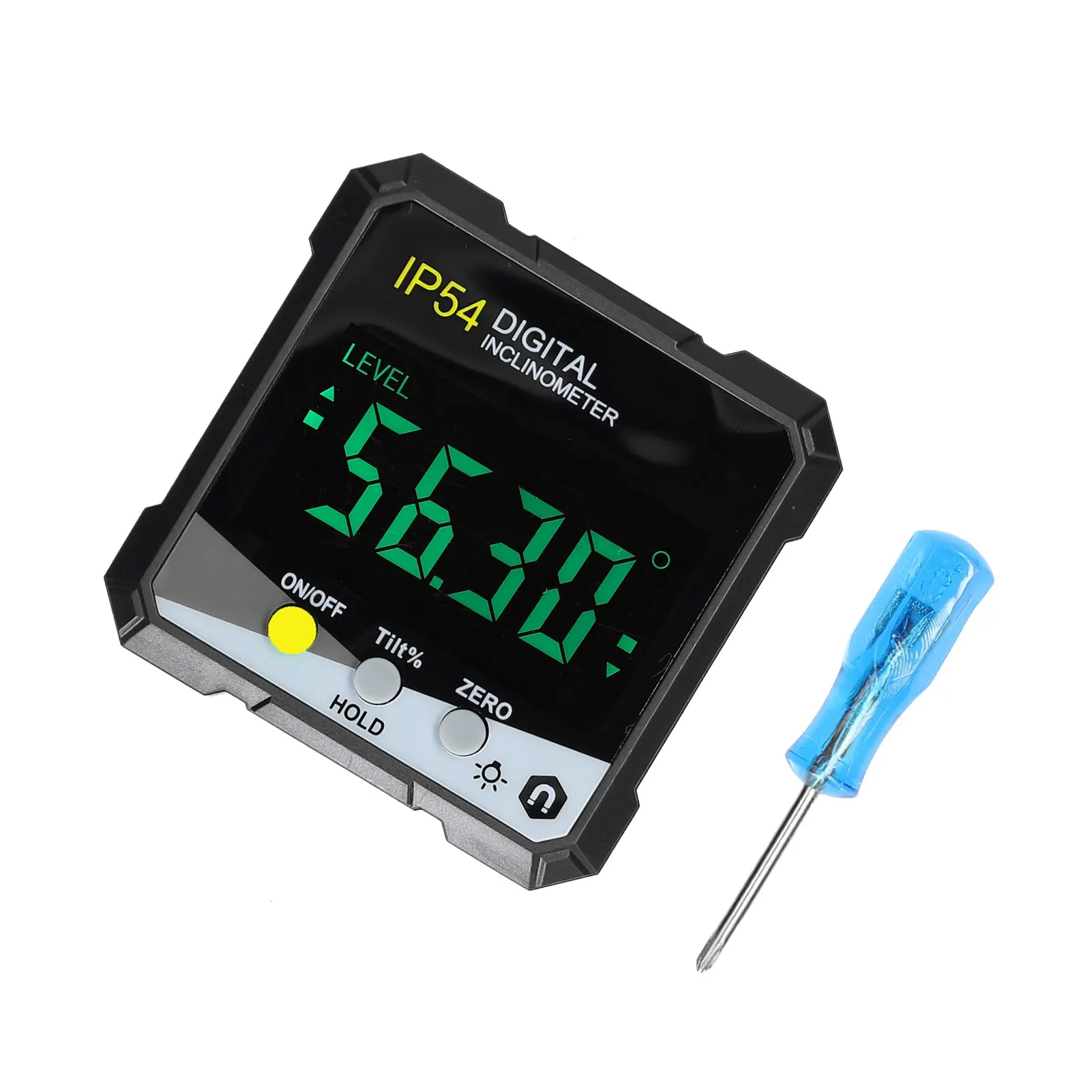 Digital Inclinometer LCD Angle Protractor Backlight Slope Meter 4*90&deg; IP54