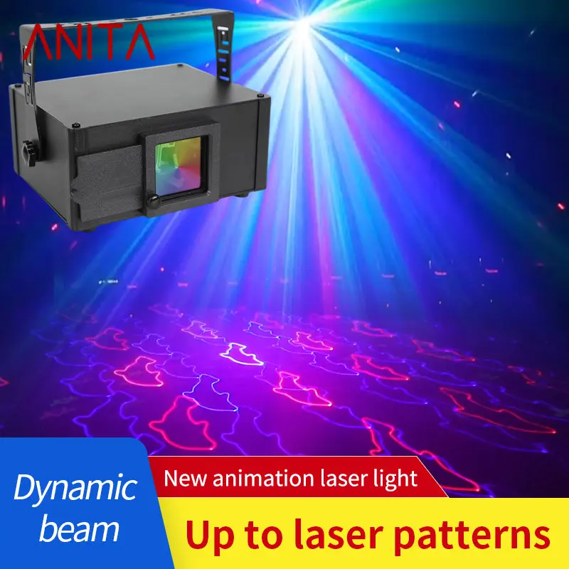 ANITA 4D Animation Laser Light LED Flashlight Voice Control Stage Lamp with Remote Control For KTV Bar