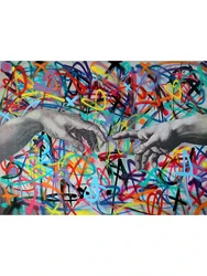 Graffiti Street Wall Art Pop Art Canvas Abstract Portraits - 50x70cm No Framed (18)
