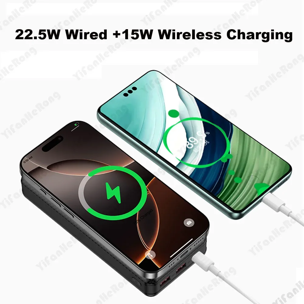 DIY 듀얼 USB 타입 C 박스 18650 배터리 전원 케이스 8x18650 배터리 충전용 디지털 디스플레이 외부 케이스 QC3.0 PD22.5W 무선