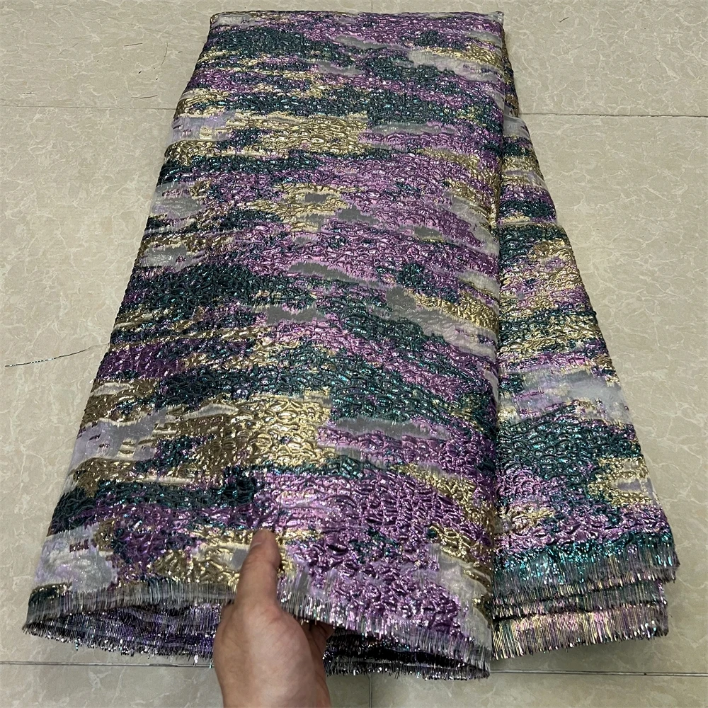 

Новый стиль розовая бархатная кружевная ткань 2024 Высококачественная африканская швейцарская вуаль вышивка 3D блестки сетчатые кружева 5 ярдов для женских платьев