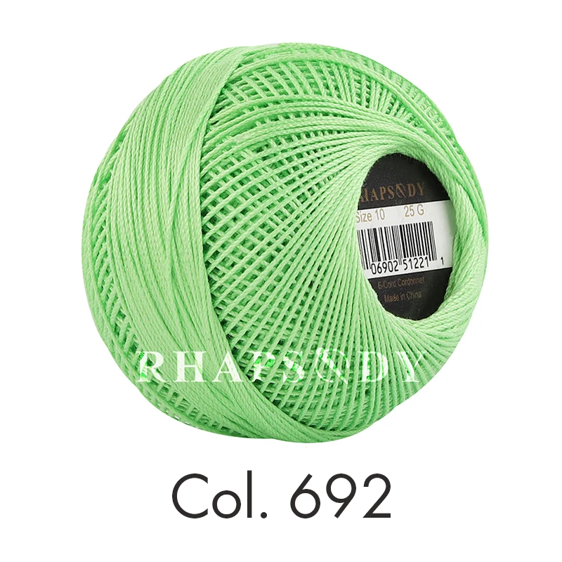 Crochet yarn Rhapsody Size 10 Cotton Crochet Thread Assorted Colors Knitting Egyptian Cotton Multicolor Variegated 18 Colors Available
