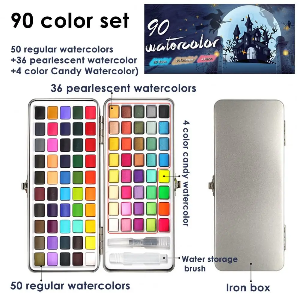 

1 Set Fun Solid Watercolor Set Long-lasting Easy Mixed Solid Paint Kit Solid Pigment Set Painting Art Supplies