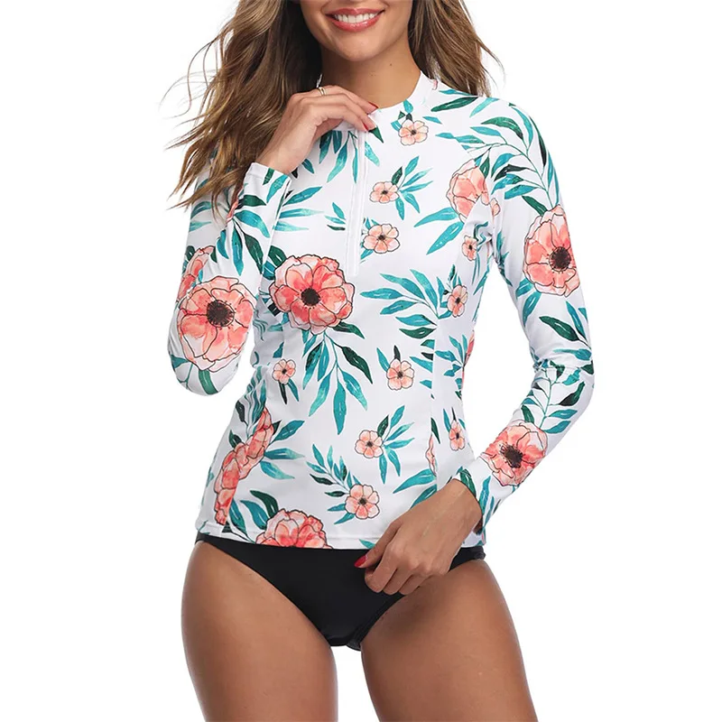 Women&rsquo;s Long Sleeve Tankini Swimsuit Summer Bathing Suit Crop Top Ruashgard Two Piece Boyleg Surf Swimwear for Female