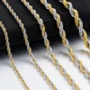 High Quality 2/3/4/5MM Classic Twisted Rope Chain Stainless Steel Necklace No Fade Fashion Jewelry Accessories For Men Women
