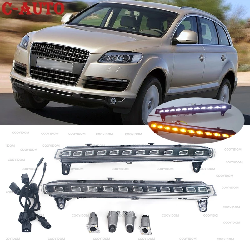 Left / Right 12V LED DRL Daytime Running Lights Daylight For Audi Q7