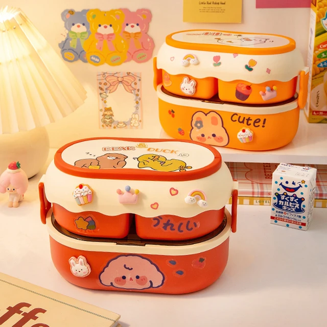 Lunch Box Useful Food-grade 3 Compartment Cute Cartoon Lunch Container  Organizer for School Lunch Storage Box Bento Case - AliExpress