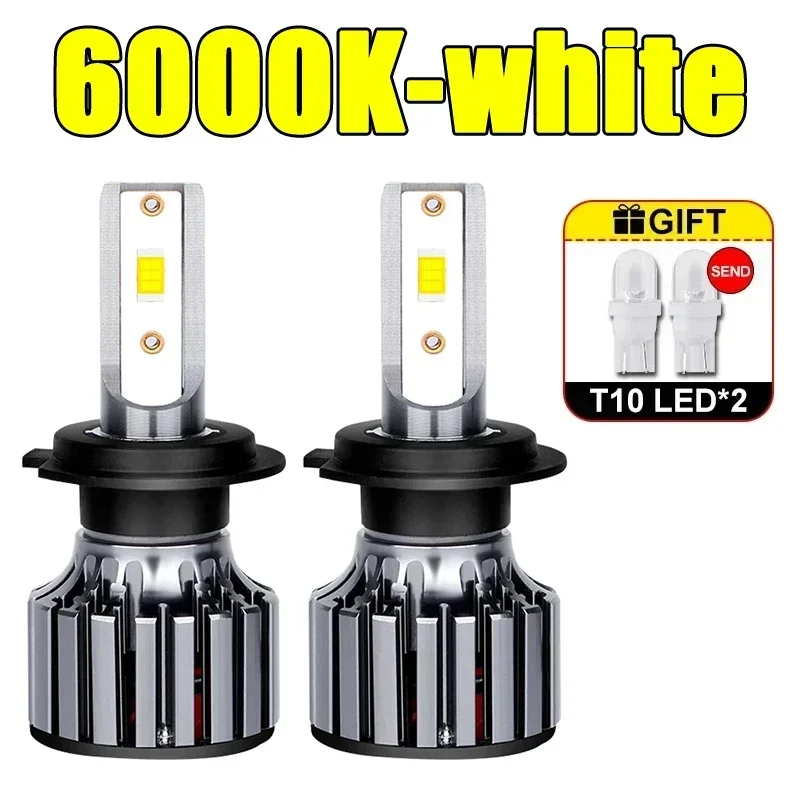 Ultra-Bright LED Headlight & Fog Light Set - 600,000 Lumens, 800W, Multi-Color Temperature Options, 2-Piece Mini Diode Pack