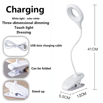 Led Desk Lamp Stepless Dimmable Touch Foldable Table Lamp Bedside Reading Eye Protection Night Light 5