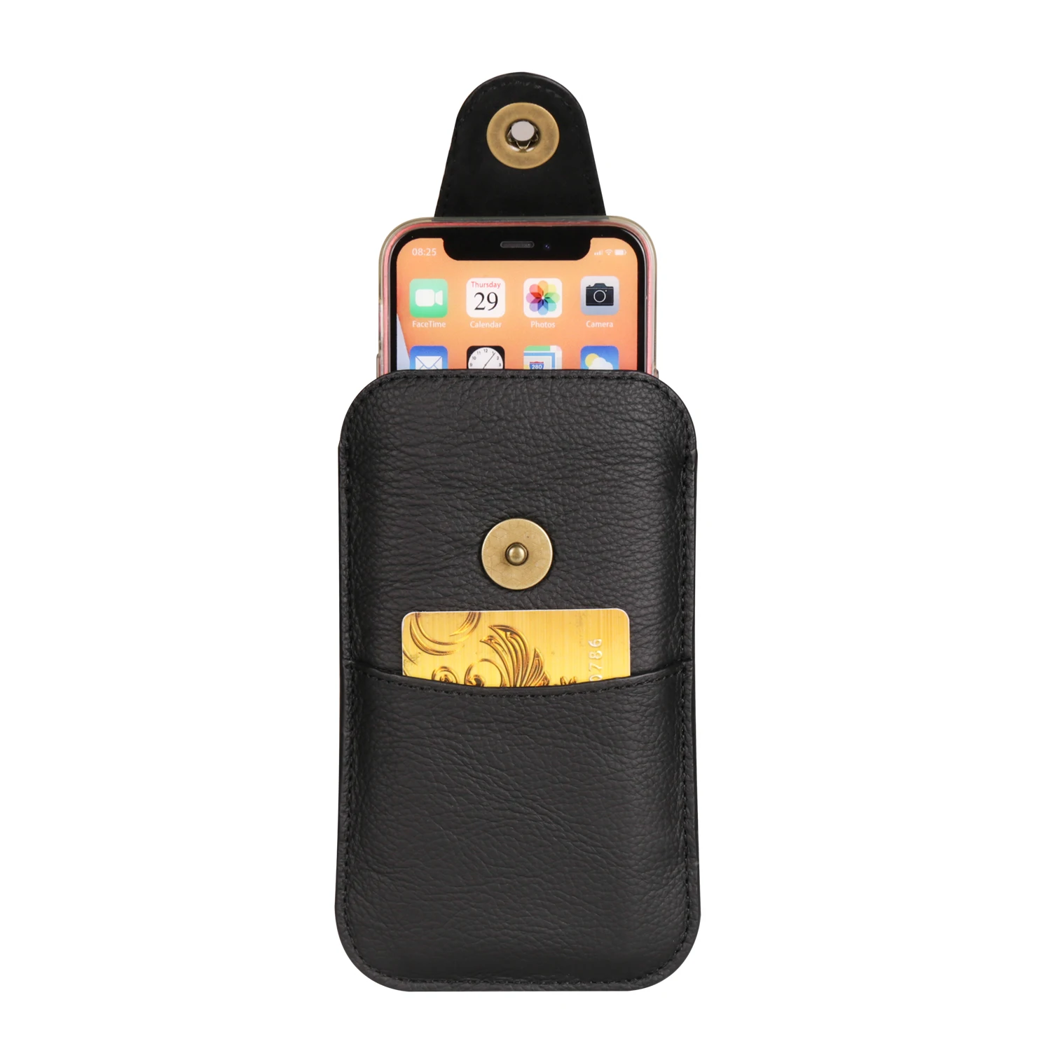 Premium Cowhide Leather Belt Clip Case with Secure Closure