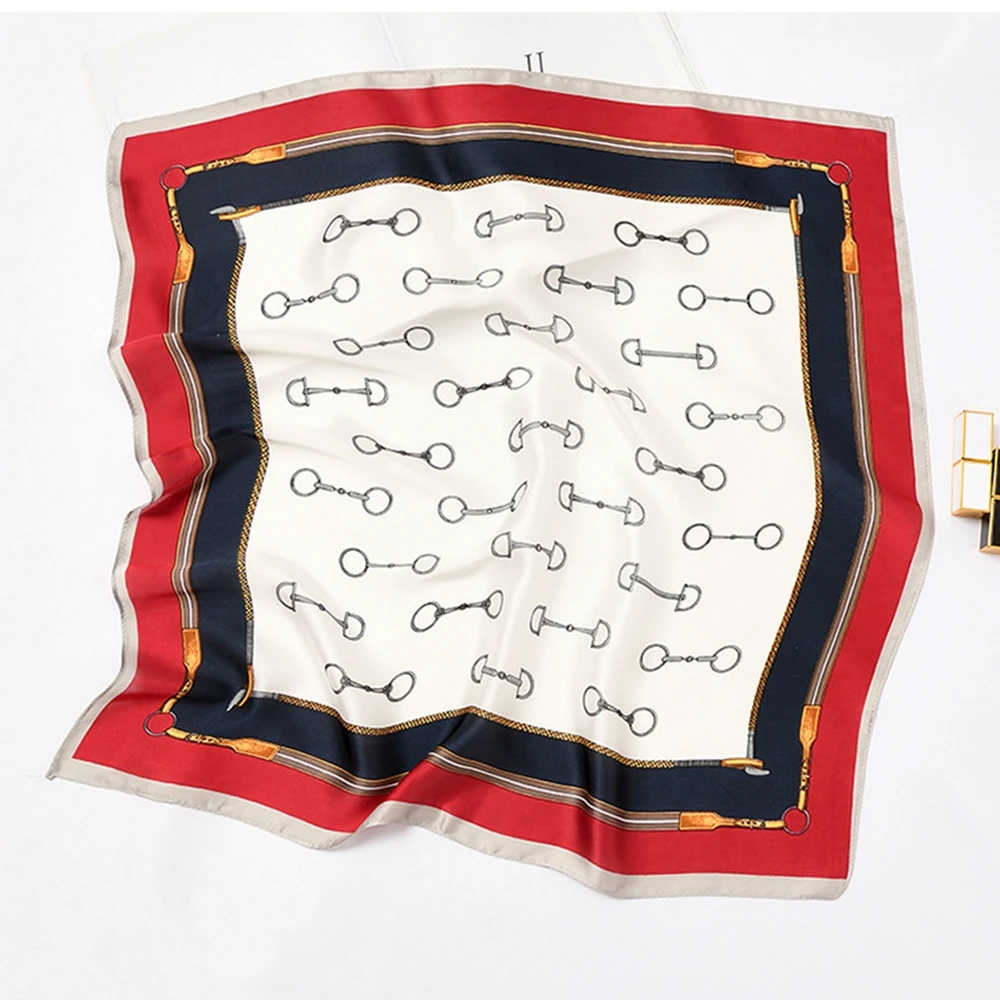 New Fashion Small Silk Square Scarf 60cm Headband Hairbands Hair Hoop Accessories For Women Head Neck Satin Scarf Handkerchief