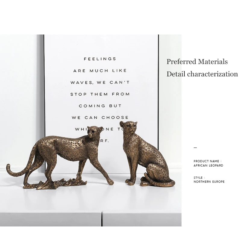 Description Picture 5 of itemAnimal Statue Decoration Living Room Home Decor Sculptures & Figurines Vintage Ornaments For Home Deskop Table Retro Leopard