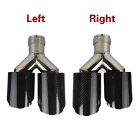 1 ชิ้น Universal รถคาร์บอนไฟเบอร์เคลือบเงาท่อไอเสียขัด Y รูปร่าง Double Exit ท่อไอเสียท่อไอเสียหัวฉีดตกแต่ง 1