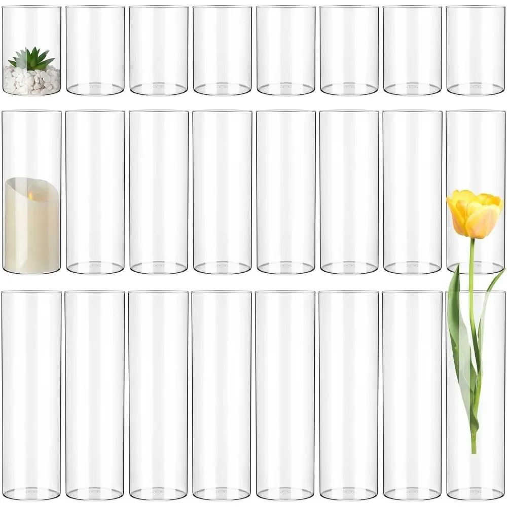 

24 шт. стеклянная фотография 4, 8, 12 дюймов прозрачная Цветочная ваза Свадебные центральные части вазы для торжественных ужинов фотография деревенский дом