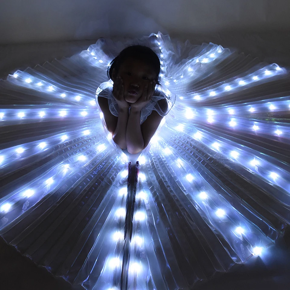 Alas LED Isis Para Danza Del Vientre - 140 Cm Radio (Adulto) Con Varillas Telescópicas