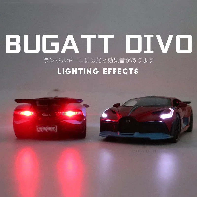 1/32 Alloy Diecasts Metal Toy Car Model Bugatti Divo Toy Vehicles Miniature Car Model With Light Toys For Boys Kids Christmas Gi 1 32 toyota fj cruiser alloy car model diecasts metal toy vehicles car model collection sound and light simulation kids toy gift