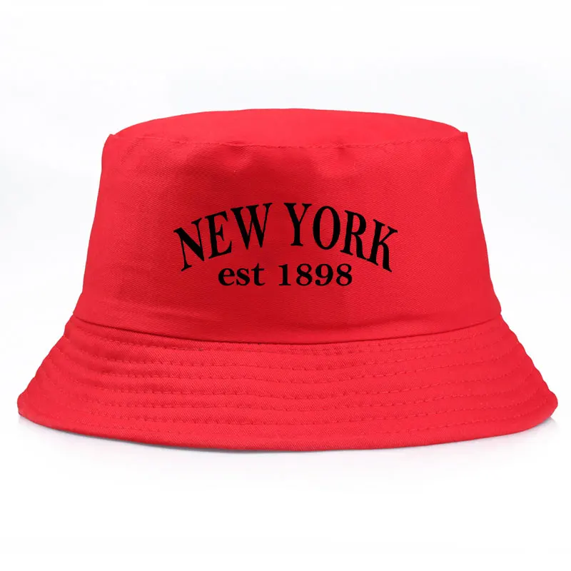 

Fashion New York Reversible Bucket Hat Adult Spring Casual Panama Hat Unisex Travel Solid Colors Fisherman Cap Bonnet Hommes