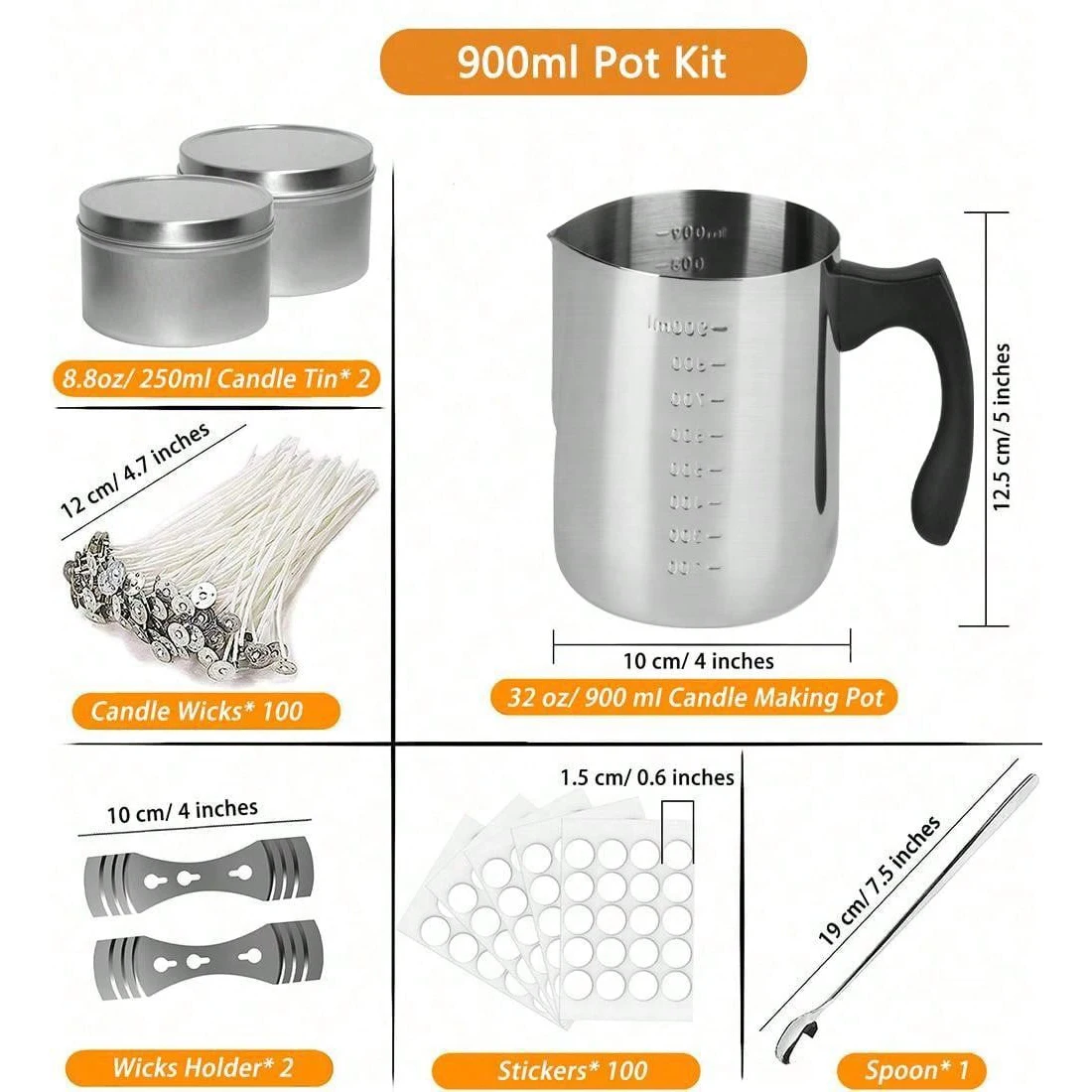 Candle Making Starter Kit with Pouring Pot and Craft Tools