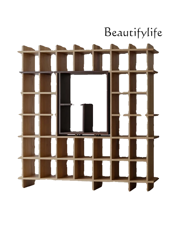 

Американский кантри Ретро Простой креативный современный китайский держатель стакана из массива дерева разделительные экраны витрина