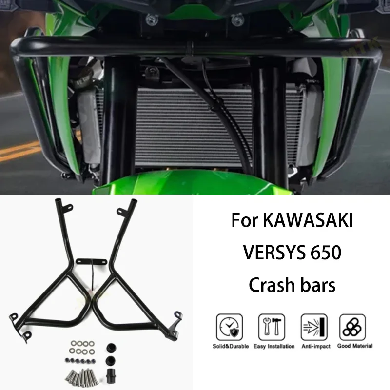 MTKRACING Motorcycle Crash Bar Engine Guard Fall Protection Bumper Accessories For KAWASAKI VERSYS 650