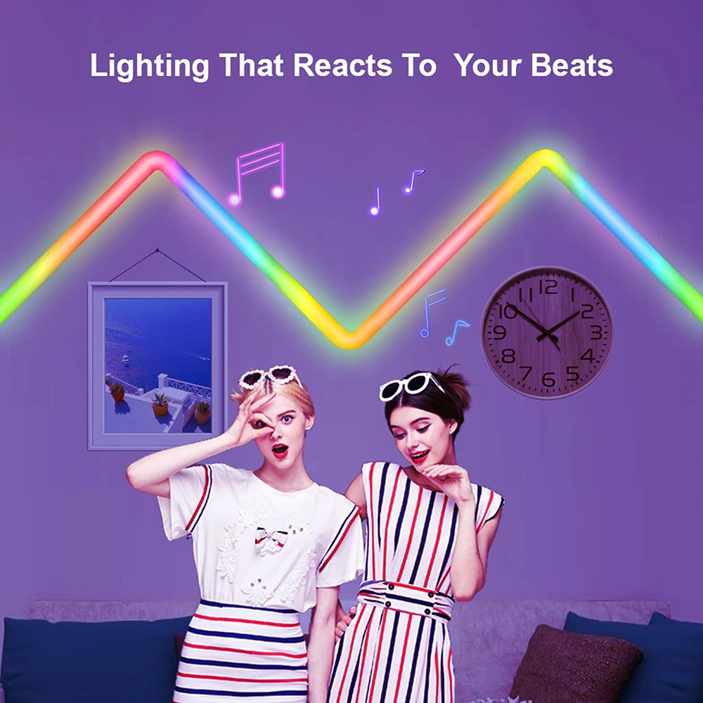 Smart TuYa Wifi APP Control RGB LED Wall Lights For Gaming TV Bedroom Decoration Music Atmosphere Lamps LED Night Lights led light,led wall lamp,wall light