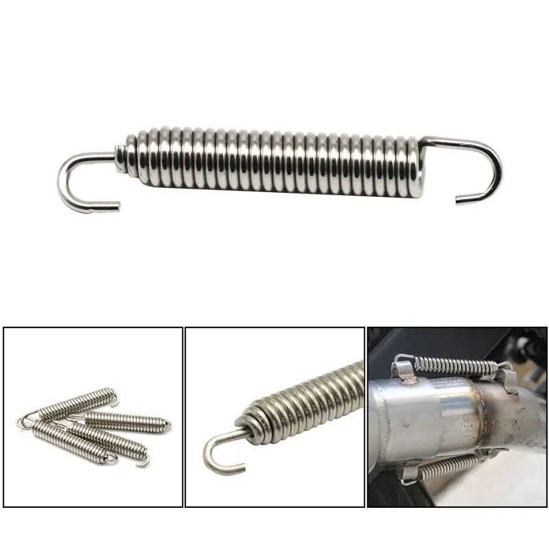 SCL MOTOS 2 pcs Motorcycle Exhaust Pipe Muffler Springs 75mm Exhaust middle pipe Mounting Spring Hooks Stainless Steel Springs