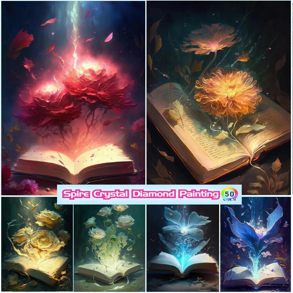 

Fantasy Flower Flame Book 5D Crystal Diamond Painting Butterfly Romantic Rose Diy Full Drill Cross Stitch Kits Home Decor Gifts