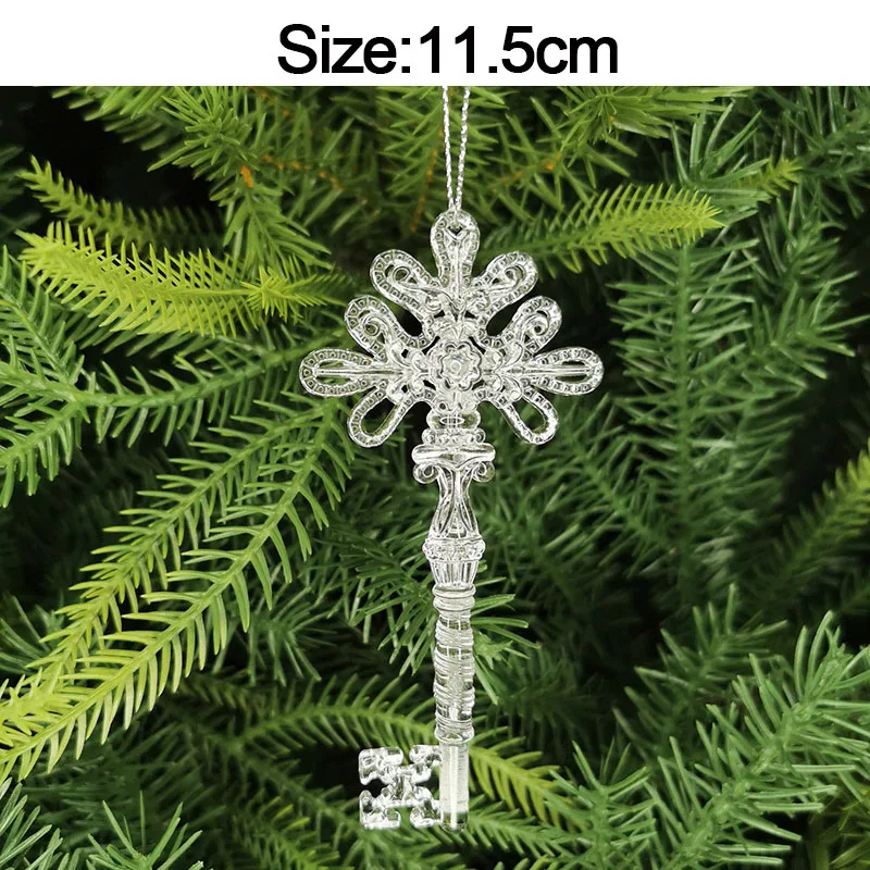 thumbnail image 1 of 5 piezas de adornos navideños para el hogar, adornos acrílicos de cristal, copos de nieve, alce, colgantes para árbol de Navidad, regalo de Año Nuevo 2024, 1 of 5