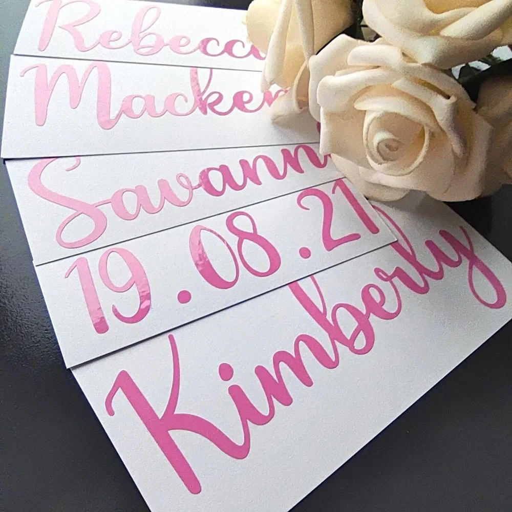 Vinyl stickers 3pcs personalized name date decal for glass wedding decor custom bridal party souvenirs