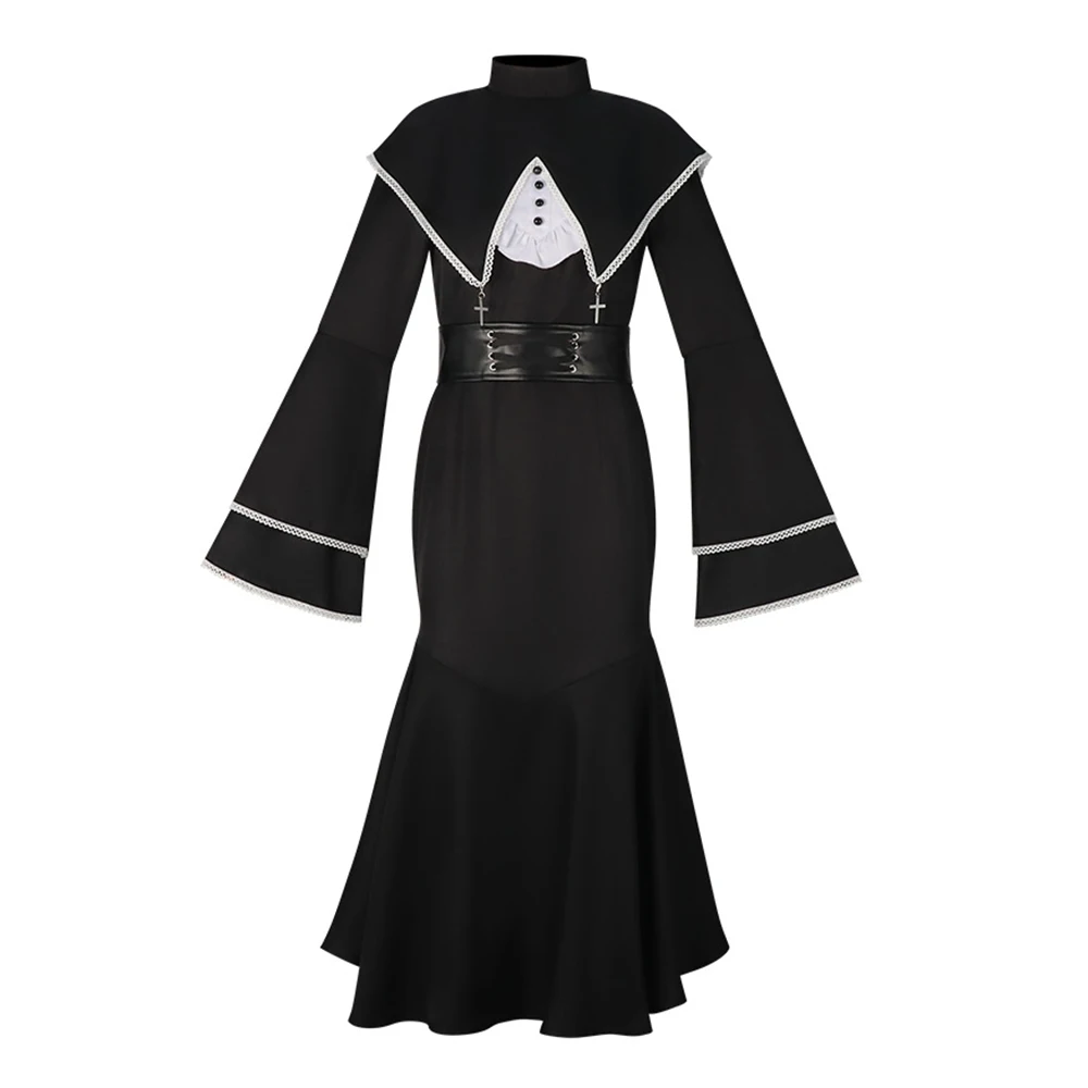 Project Sekai: SHINONOME ENA And AKIYAMA MIZUKI And YOISAKI KANADE And Asahina Mafuyu | Black Nun Habit Costume Cosplay 35 Generic Nun Habit Costume for Cosplay Events