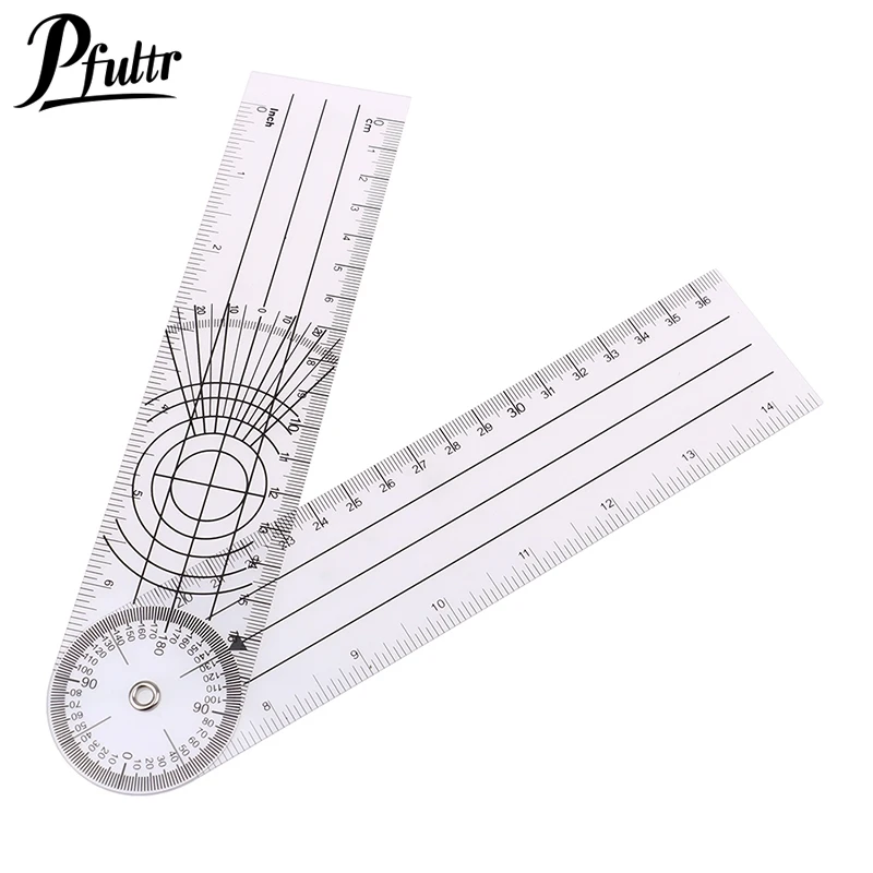 Angle Protractor 1Pcs Measuring Tool Goniometer Protractors 360 Degree Rotation Professional Angle Medical Spinal Ruler Multifunction Goniometer