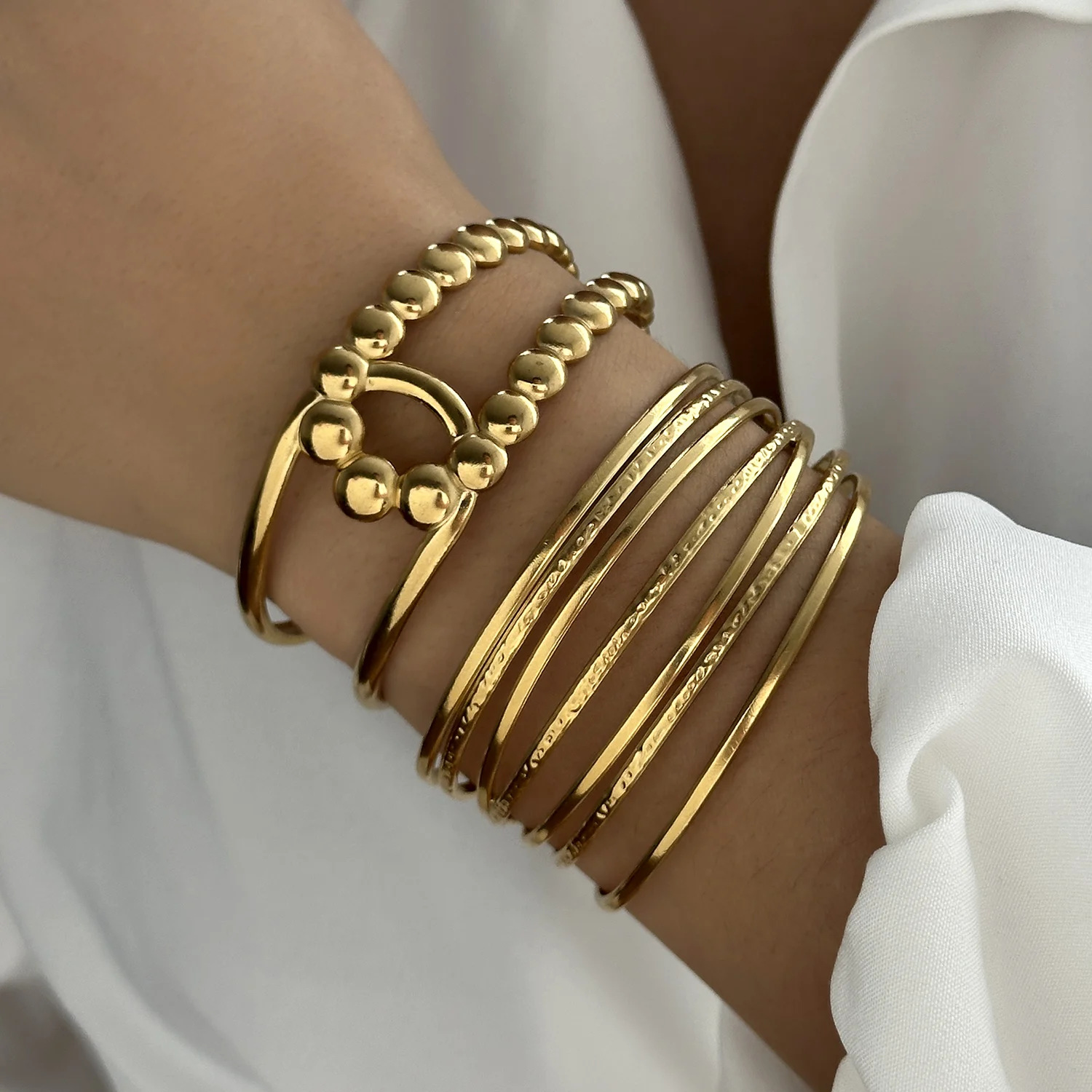 Long tiantian Gold Bangles for Women Chunky Bangle Cuff Bracelets Stack Non Tarnish Trendy Jewelry Set Gifts for Her Long tiantian Gold Bangles for Women Chunky Bangle Cuff Bracelets Stack Non Tarnish Trendy Jewelry Set Gifts for Her