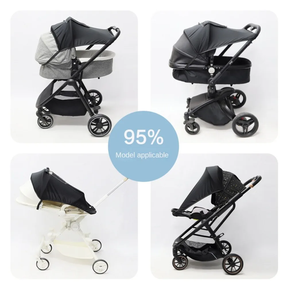 Extended Baby Stroller Sunshade Cover Sunscreen Lightweight Baby Pram Canopy Anti-UV Waterproof Pushchair Visor Travel