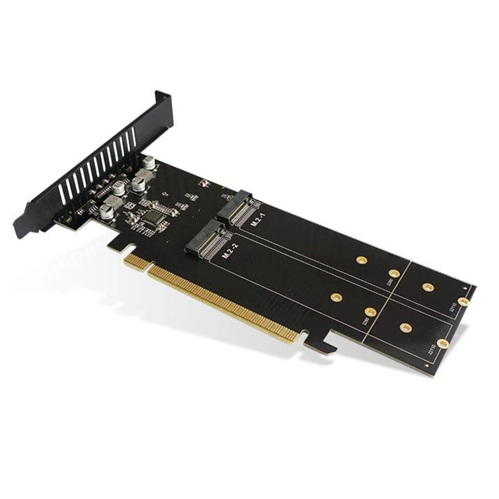M.2 NVME Expansion Card M Key PCIE 3.0 X16 Adapter Board 4 Slot HDD Adapter Controller Supports Raid with Heatsink hard drive adapter ssd adapter