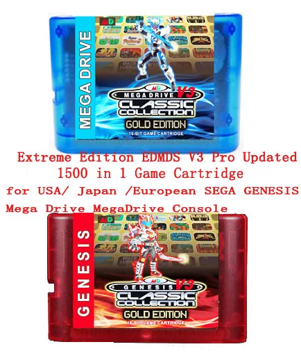 Extreme Edition Edmds V3 Pro Aggiornato Cartuccia Di Gioco 1500 In 1 Per Console Megadrive Usa/Giappone/Europea Sega Genesis Mega Drive