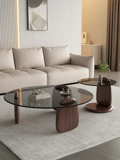 Glass Round Table, Multi-colour Size Set, Tea Table Coffee Table, High Temperature Resistance, Easy To Clean, Office Cafe Home 1