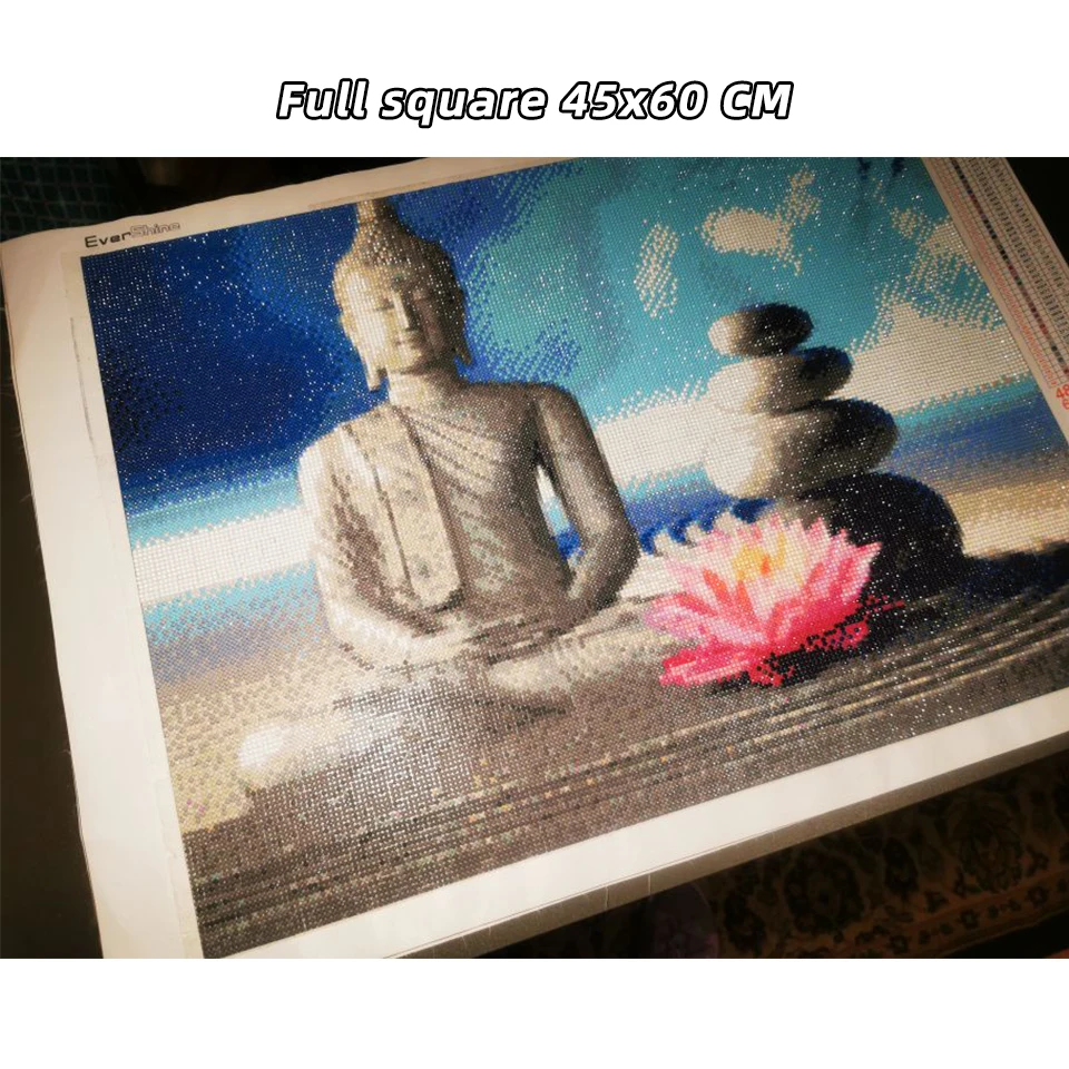 EverShine Full Kits Diamond Painting Buddha Stone Diamond Embroidery Religion Icon Mosaic Art Lotus Zen Decoration