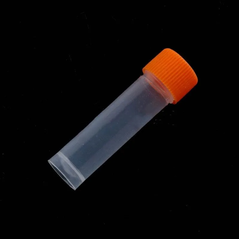 High Quality 200Pcs/Lot 4ml(5ml) Plastic Cryopreservation Tube Cryovial Laboratory Cryogenic Vials Screw Cap Tube
