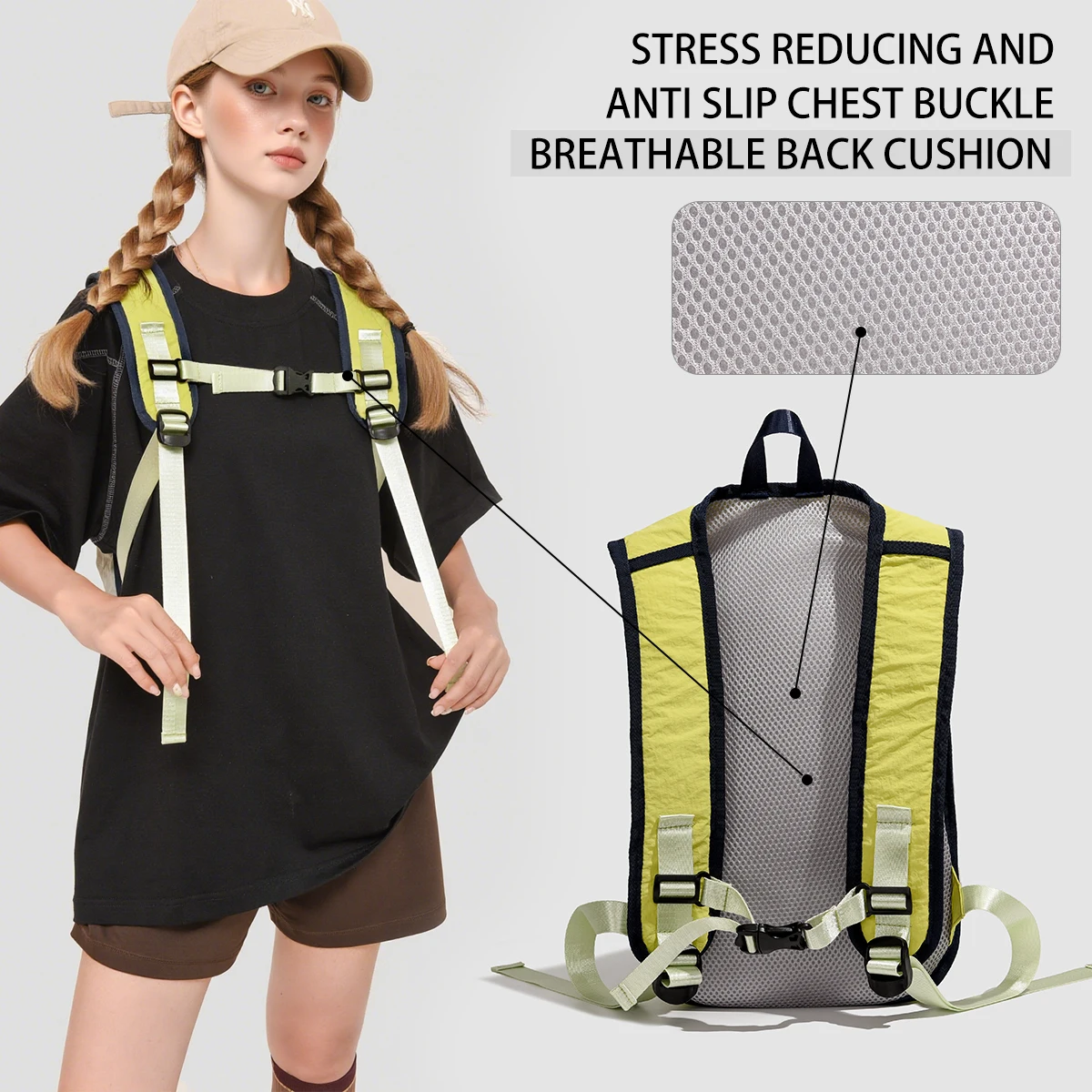 Backpack Lightweight Mountaineering Bag Men's Portable Waterproof Outdoor Hiking School Bag Travel Travel Women's Large Capacity Backpack Hiking Camping Trip