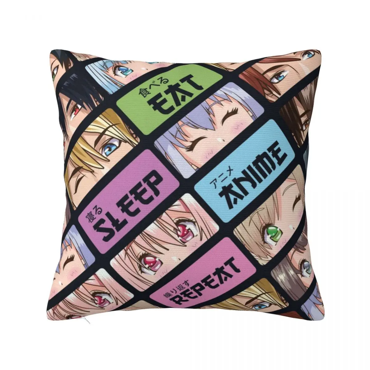 

Cute Kawaii Manga Gift - Cute Anime - Eat Sleep Anime Repeat Throw Pillow Anime luxury home accessories