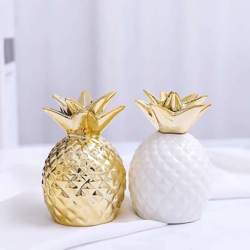 Nordic Ins Pineapple Piggy Bank Fruit Ceramic Piggy Bank Crafts Ornaments Home Furnishings Photo Props Personality Creative Gift 5