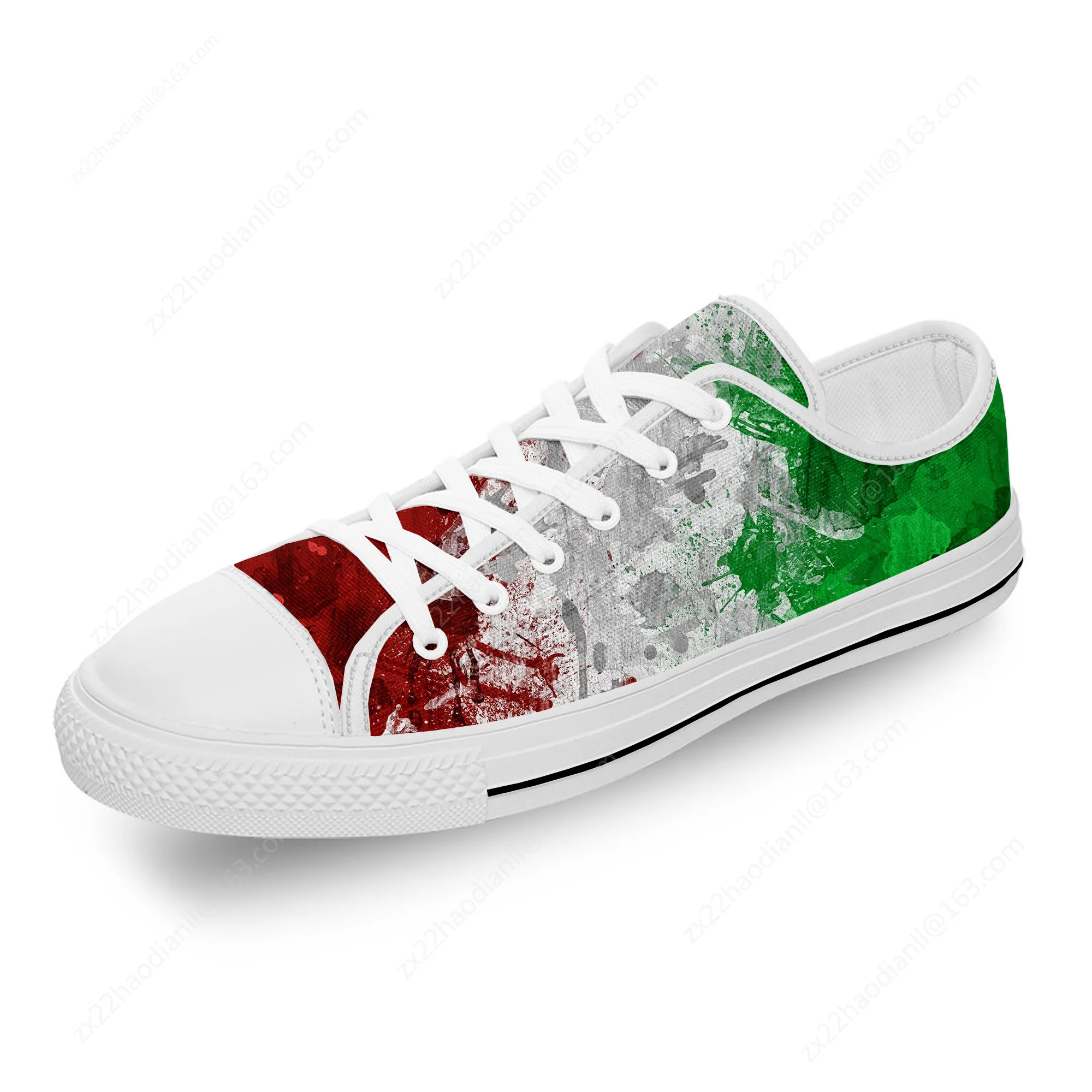 Italy Italian Italia Flag Patriotic White Cloth 3D Print Low Top Canvas Fashion Funny Shoes Men Women Breathable Sneakers