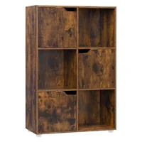 Деревянный книжный шкаф, книжная полка, офисный шкаф для хранения документов, витрина для хранения книг с 6 отделениями для гостиной, спальни, органайзер — изображение 3