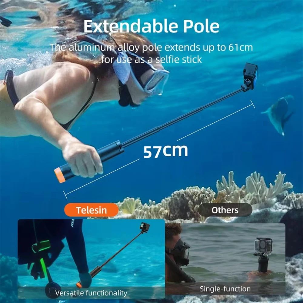 MEUYAG underwater buoyancy pole extendable tripod selfie stick