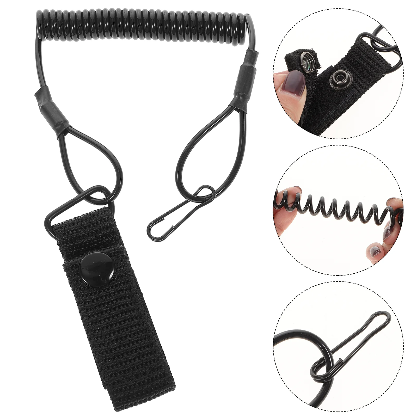 

Anti-fall Spring Rope Retractable Tool Lanyard Clip Bungee Cord Loop Stretchy Coiled Lanyards Tether Safety Roofing Tools