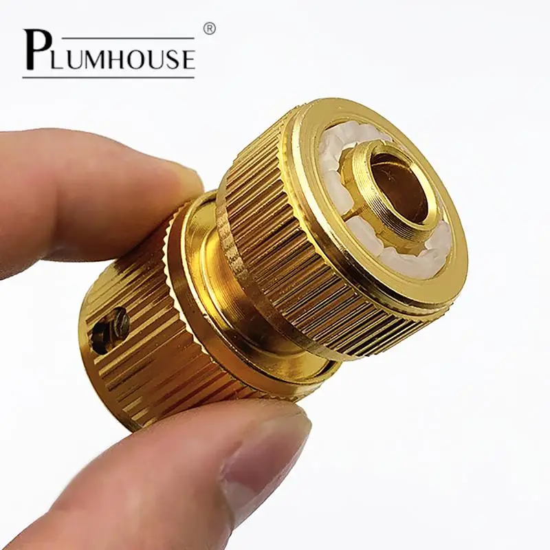 

1PC 1/2" Brass Tap Quick Connecter Copper Hose Coupling Adapter Garden Drip Irrigation Tubing Repair Watering Gun Fittings Tool