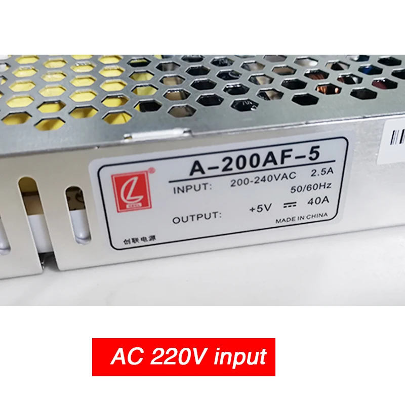 AC 110V / 220V to 5V 40A 200W Chuanglian Power Supply A-200AF-5 For LED Display Screen led message board led display board